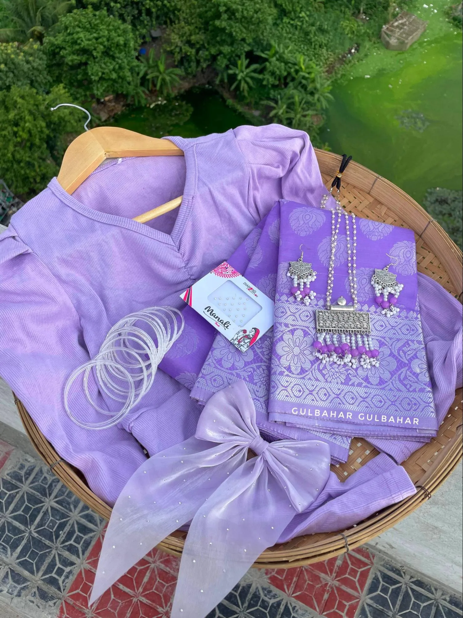 পারপেল  কাতান শাড়ী কম্বো