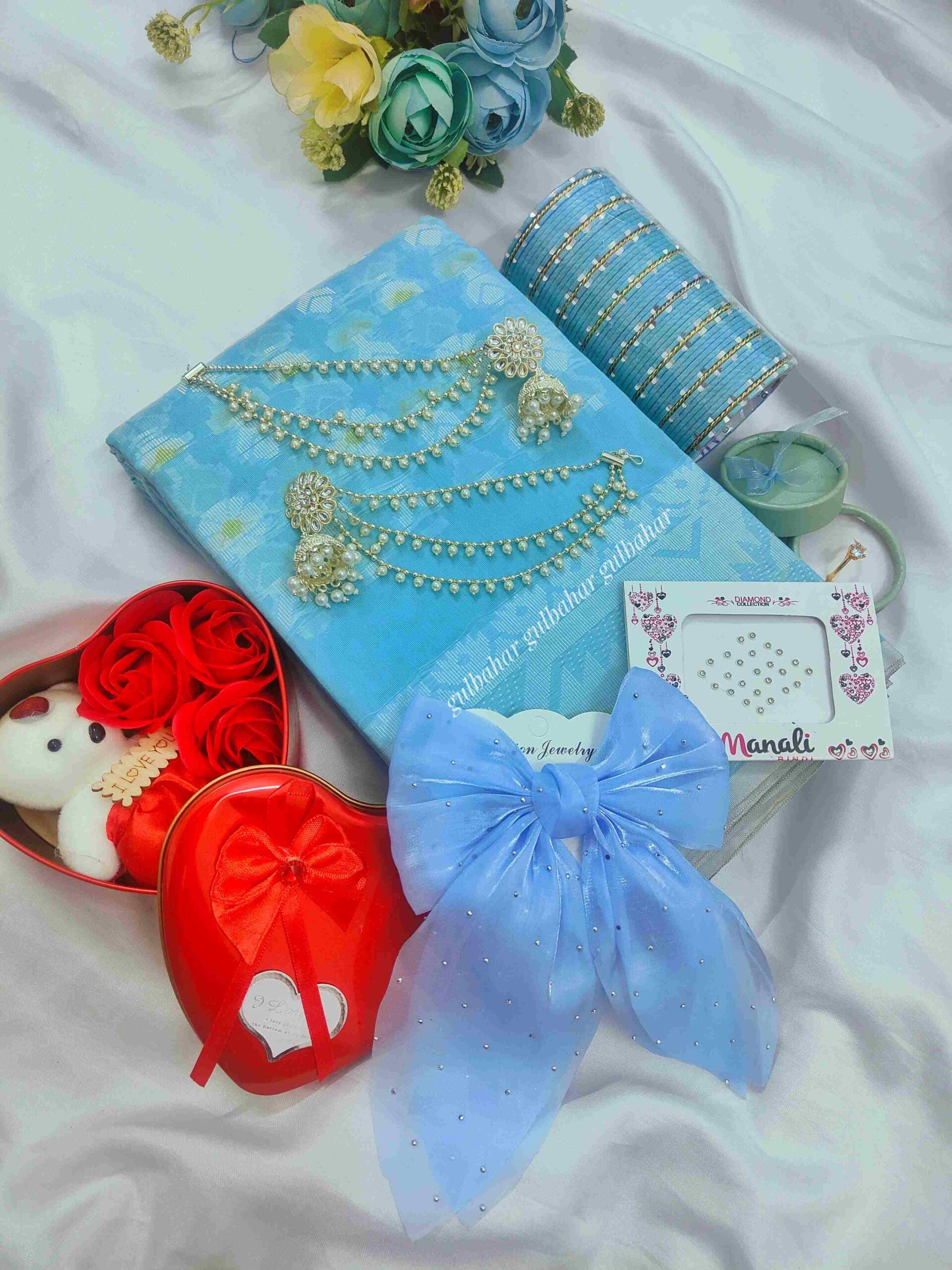 প্রিয়তমা জামদানি কম্ব(আকাশী)